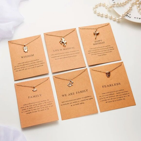 2 BOGO Gold Dipped Fearless Skull Magical Unicorn Pendant Necklaces Minimal NEW - Picture 6 of 7